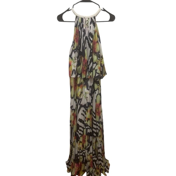 Karen Millen Orchid Floral Halter Maxi Dress Size 12 - Picture 3 of 6